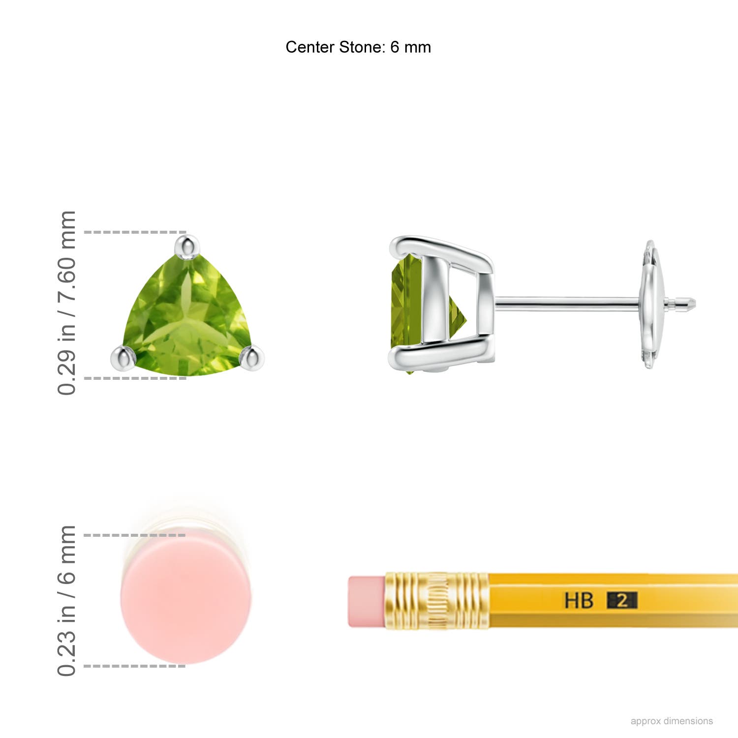 AAA - Peridot / 1.4 CT / 14 KT White Gold