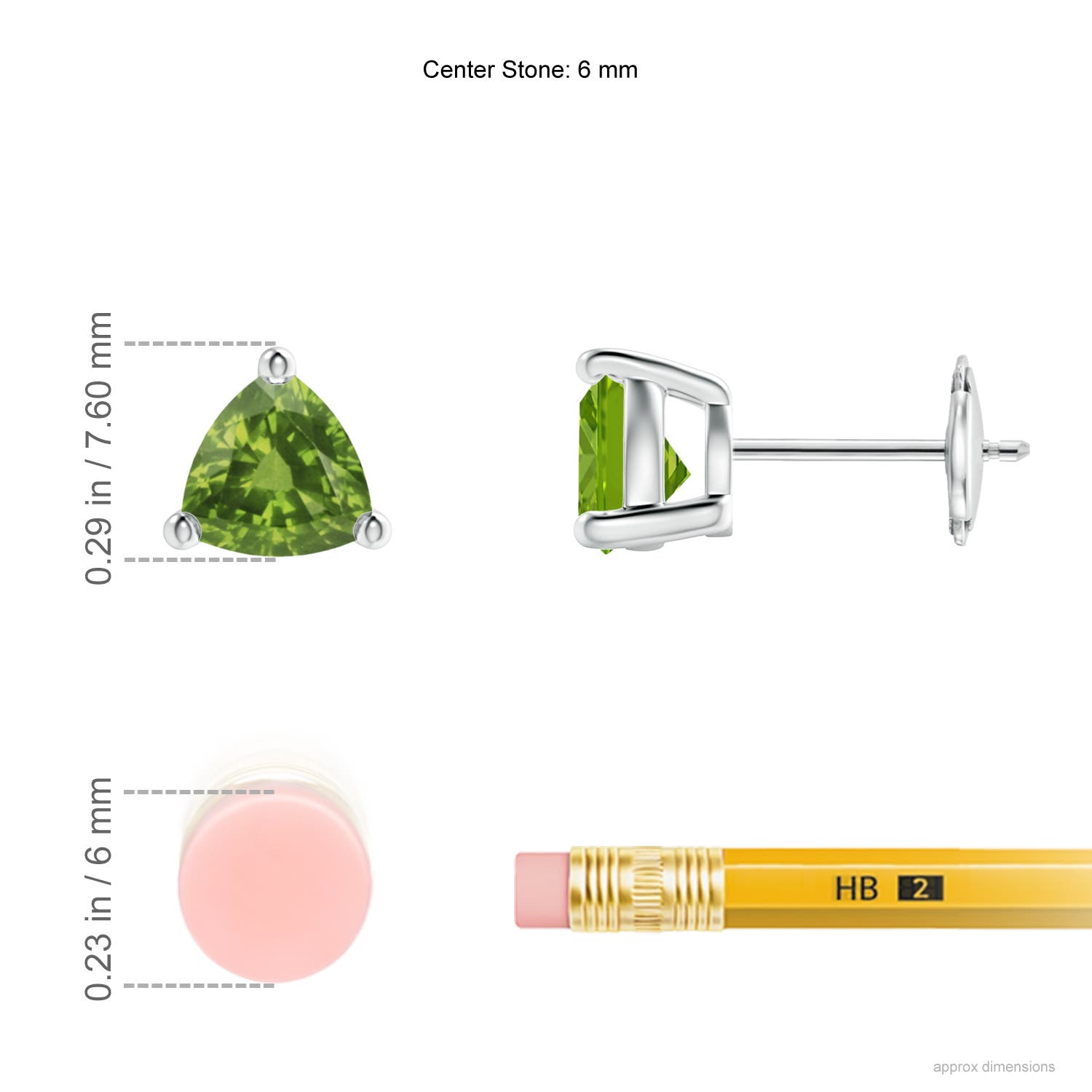 AAAA - Peridot / 1.4 CT / 14 KT White Gold