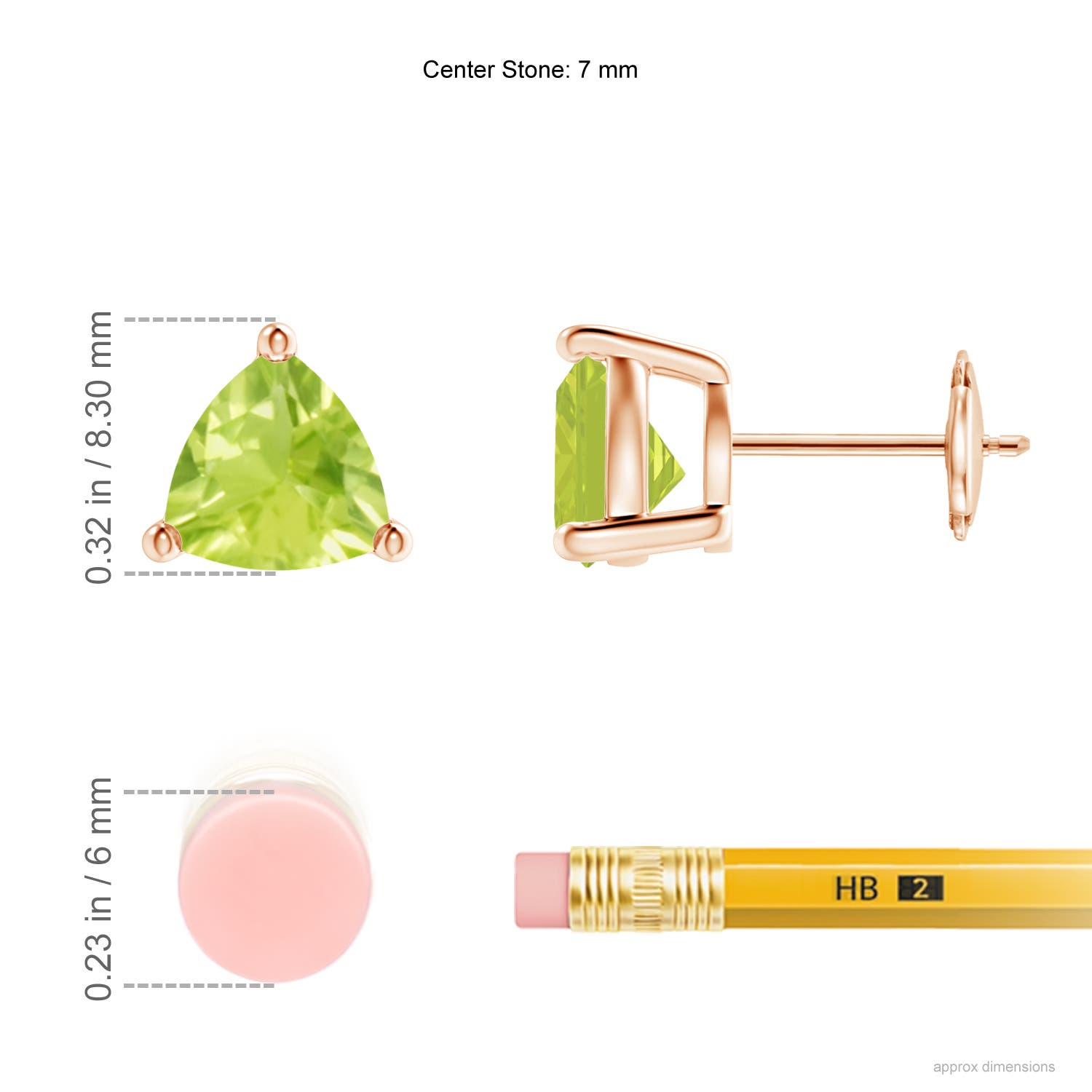 A - Peridot / 2.4 CT / 14 KT Rose Gold