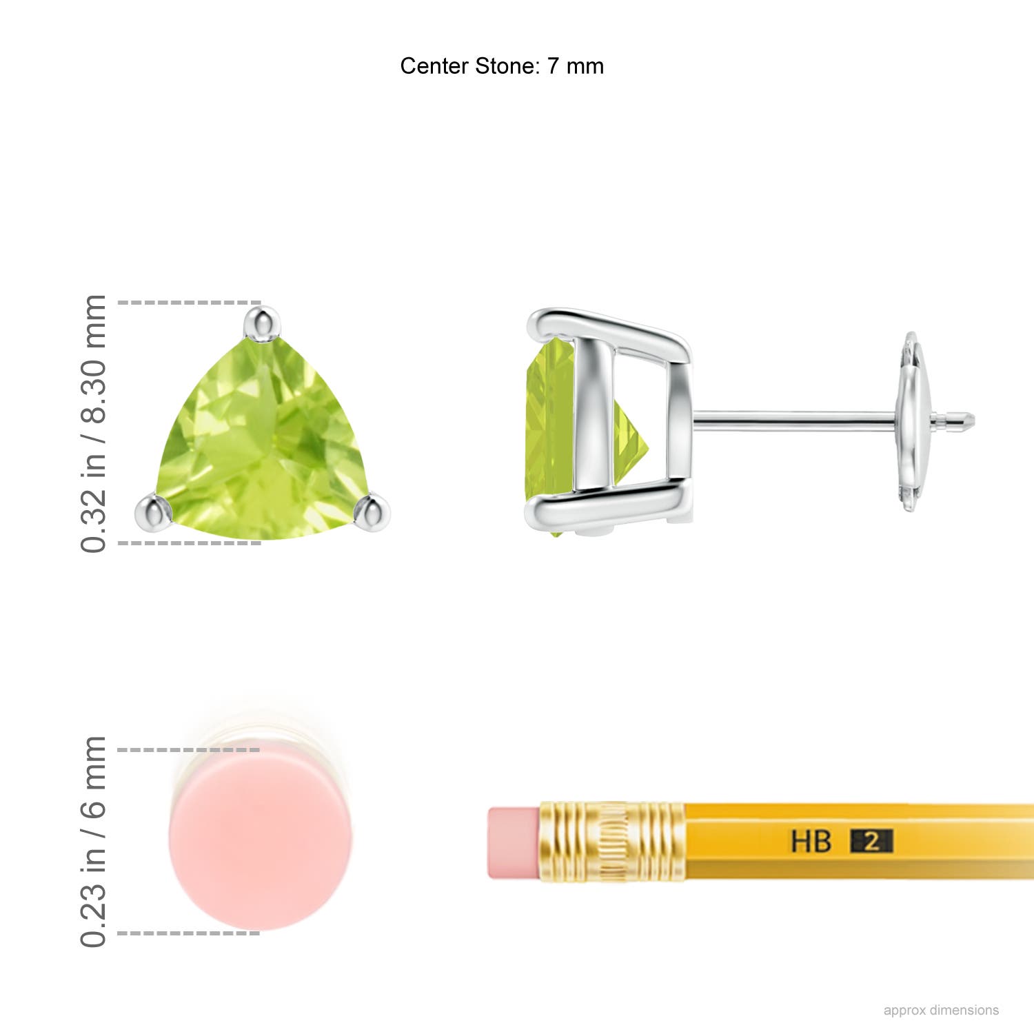 A - Peridot / 2.4 CT / 14 KT White Gold