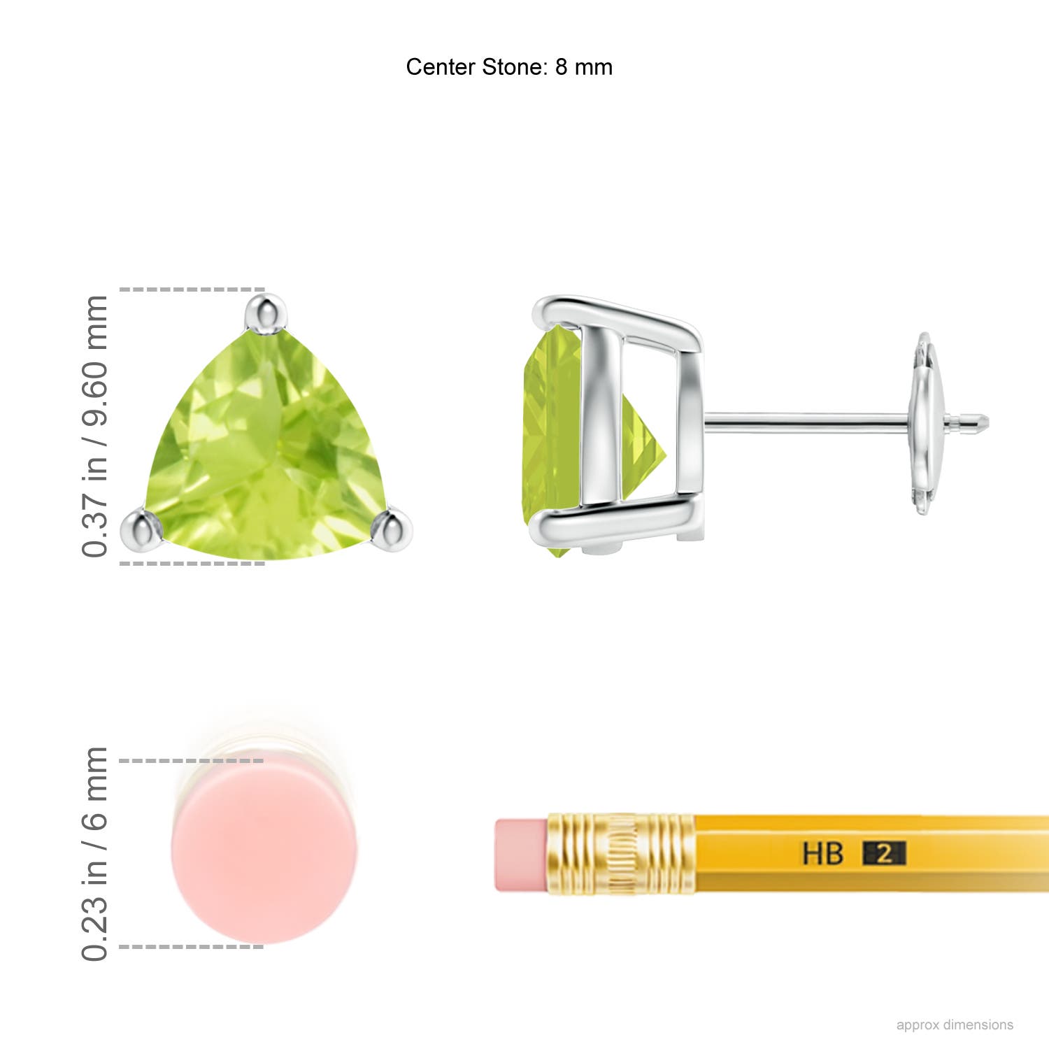 A - Peridot / 3.8 CT / 14 KT White Gold