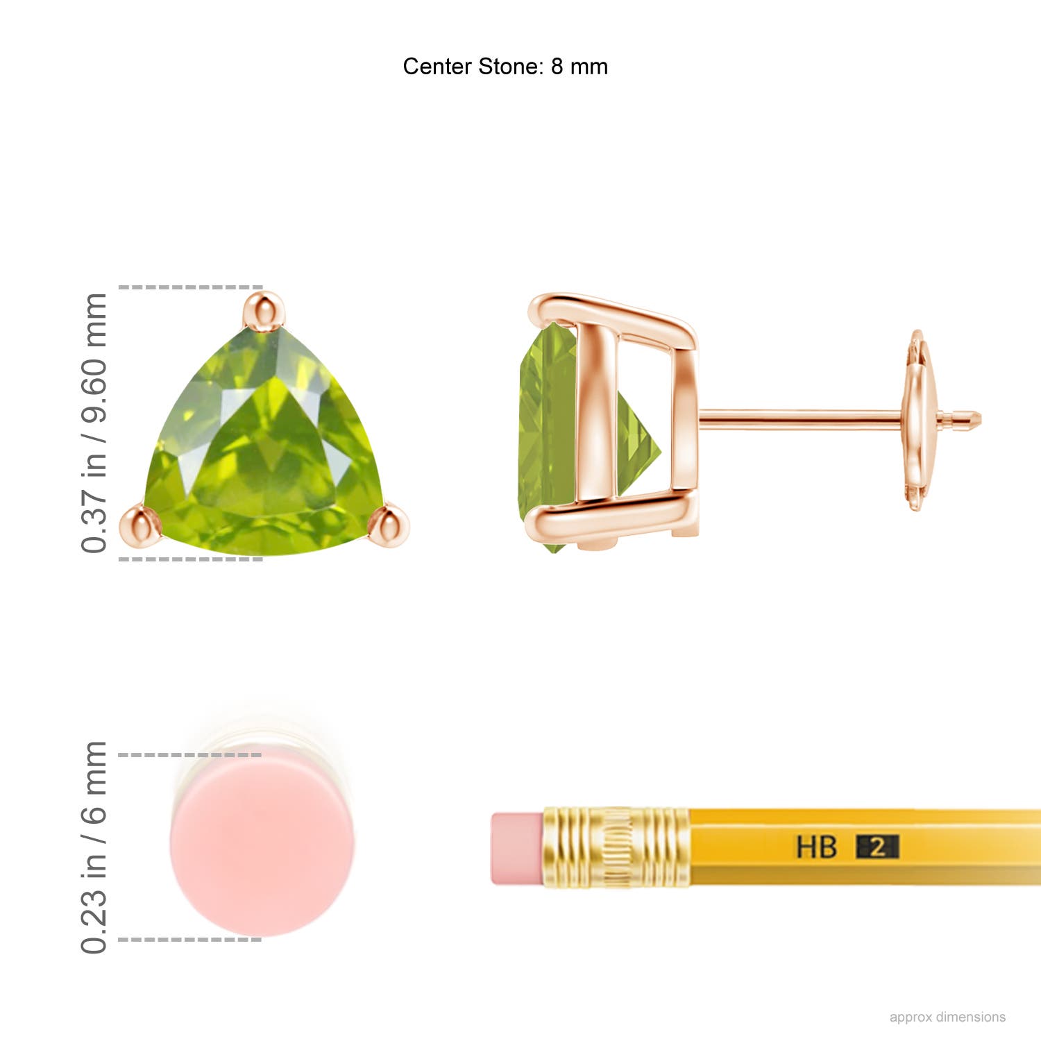 AA - Peridot / 3.8 CT / 14 KT Rose Gold