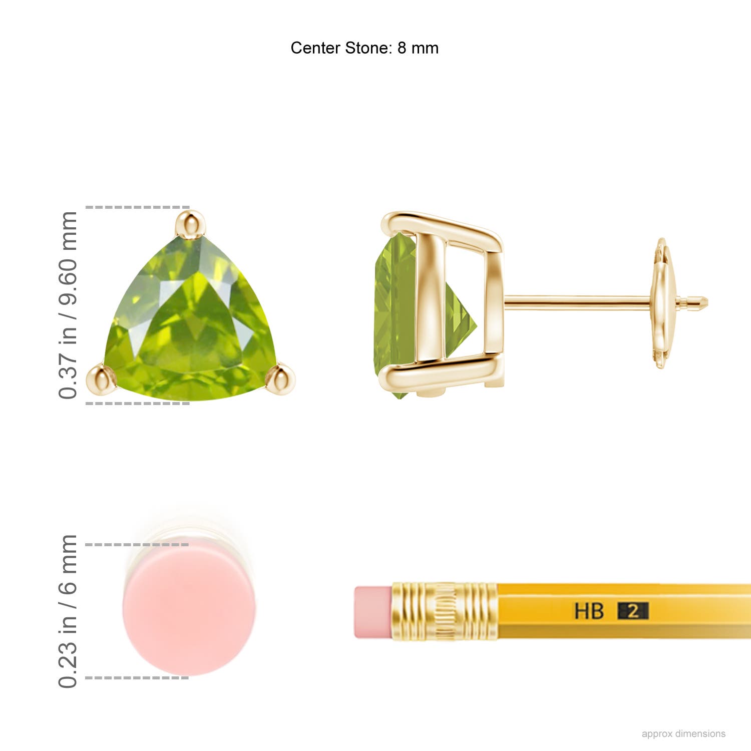 AA - Peridot / 3.8 CT / 14 KT Yellow Gold