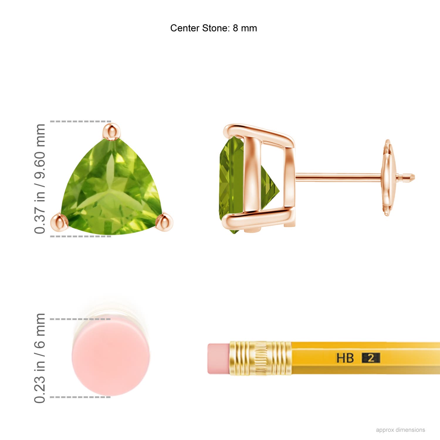 AAA - Peridot / 3.8 CT / 14 KT Rose Gold