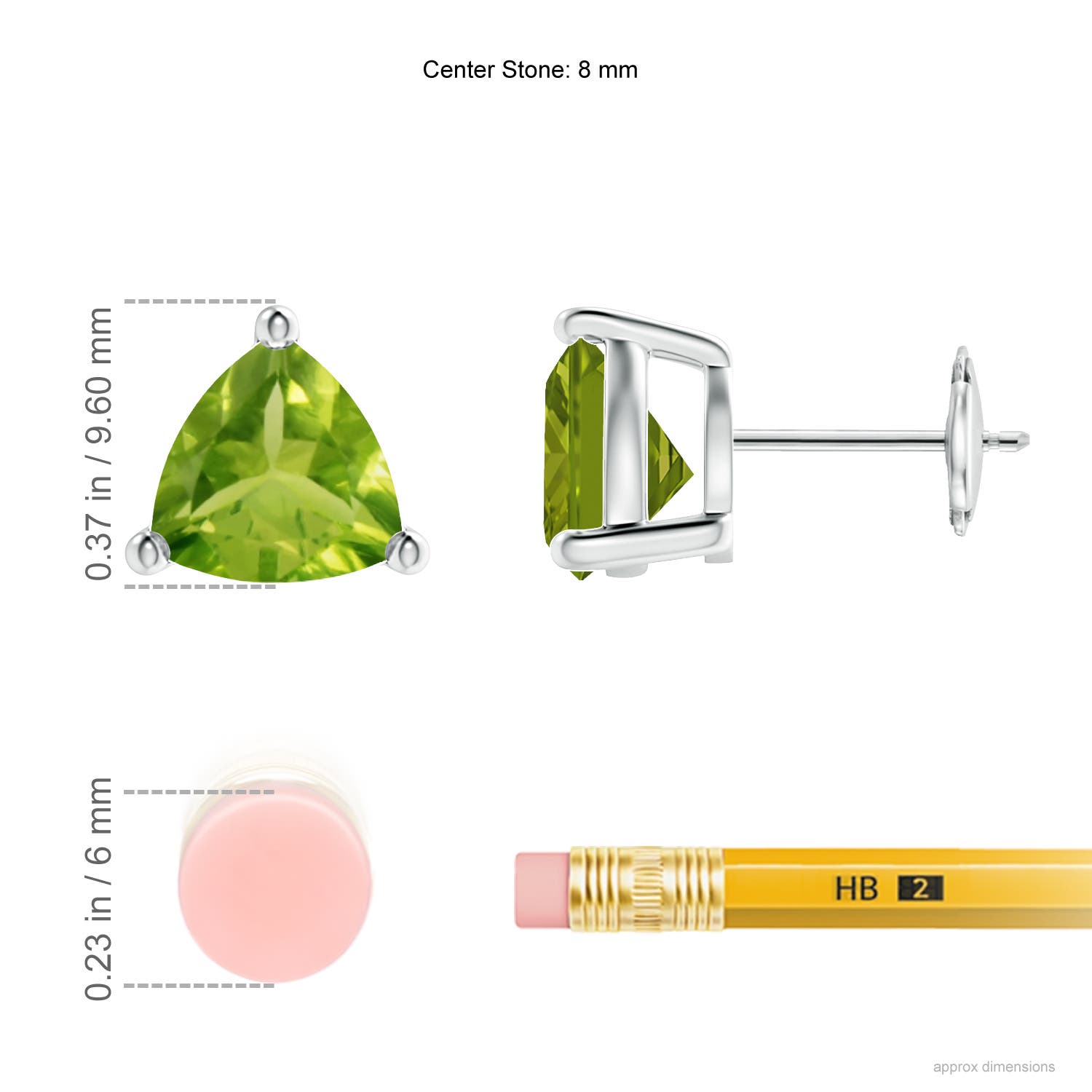 AAA - Peridot / 3.8 CT / 14 KT White Gold