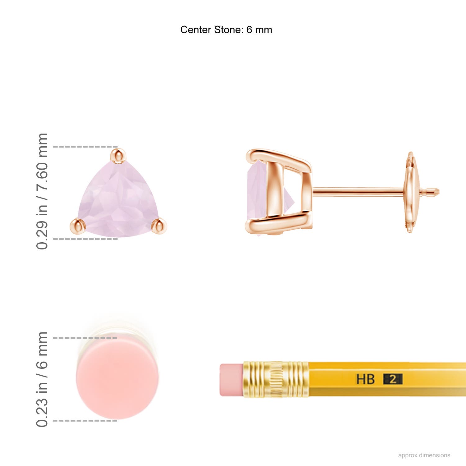 A - Rose Quartz / 1.2 CT / 14 KT Rose Gold