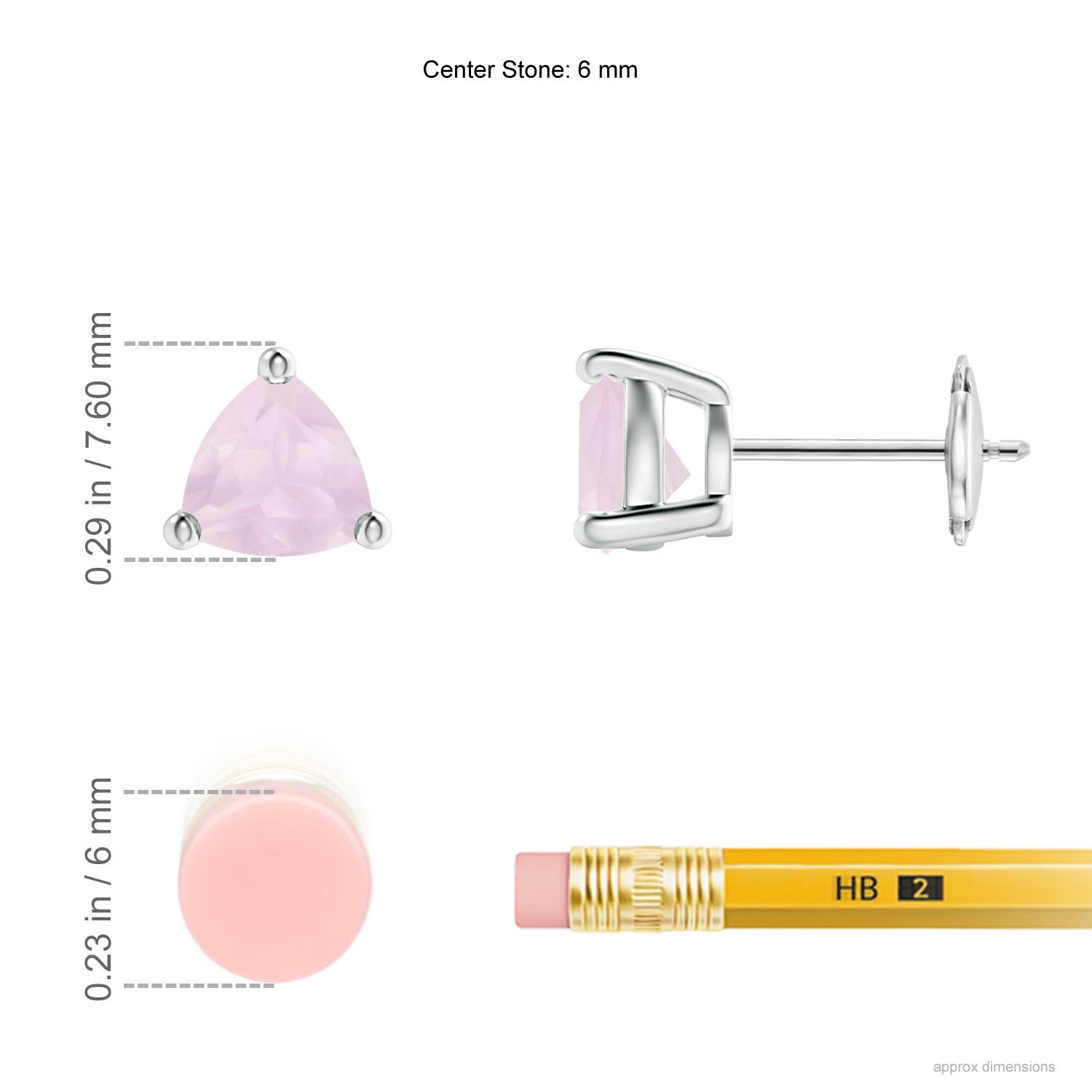 A - Rose Quartz / 1.2 CT / 14 KT White Gold