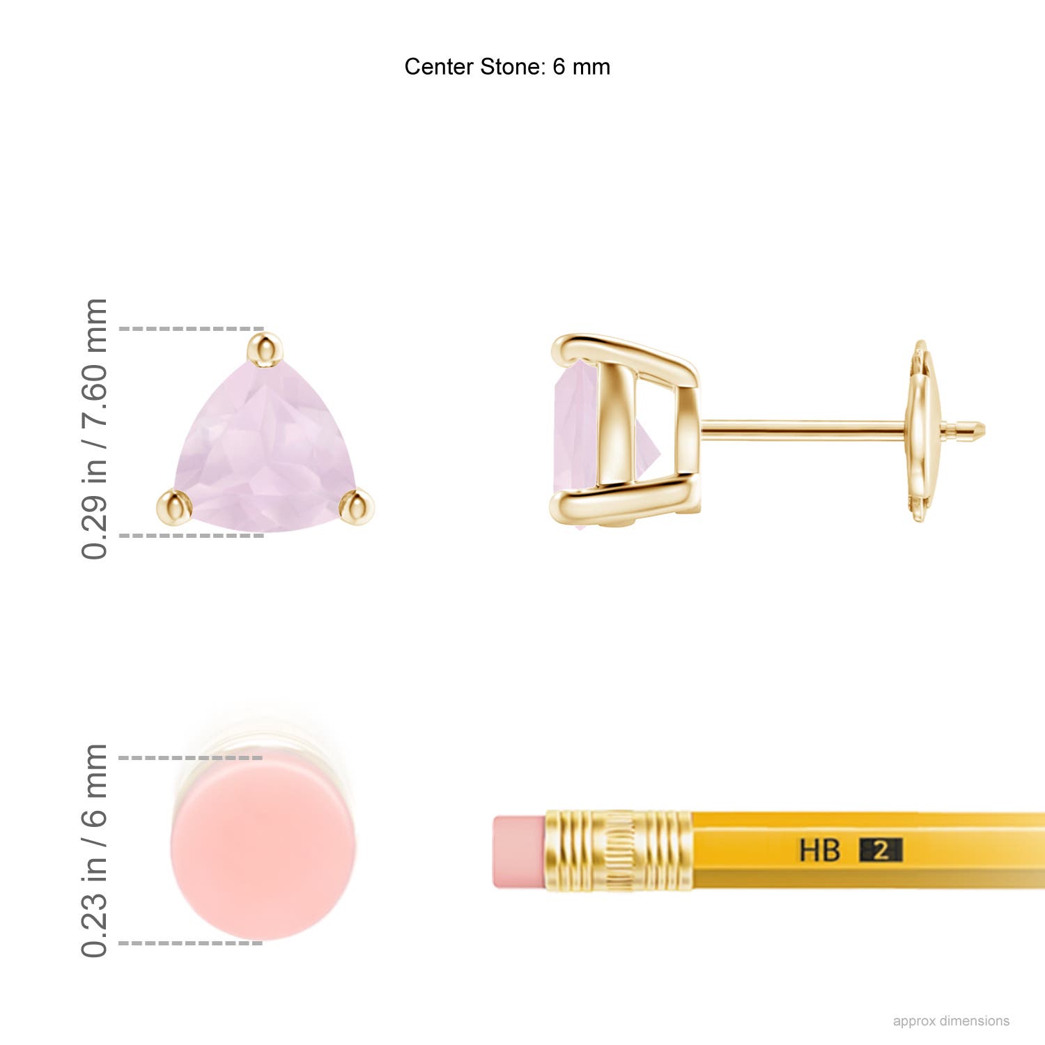 A - Rose Quartz / 1.2 CT / 14 KT Yellow Gold