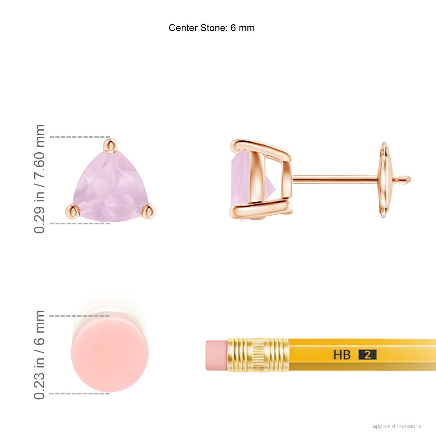 AA - Rose Quartz / 1.2 CT / 14 KT Rose Gold