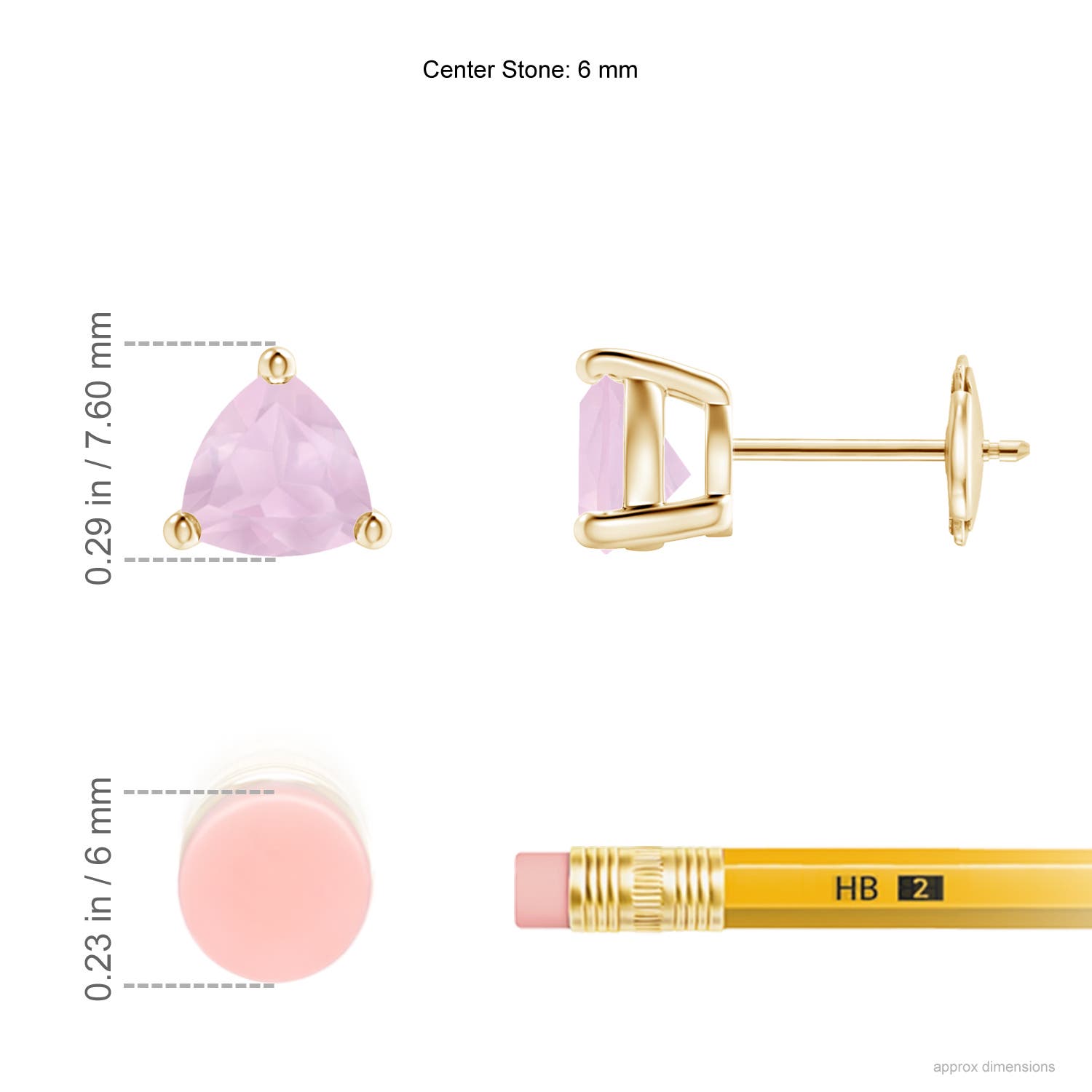 AA - Rose Quartz / 1.2 CT / 14 KT Yellow Gold