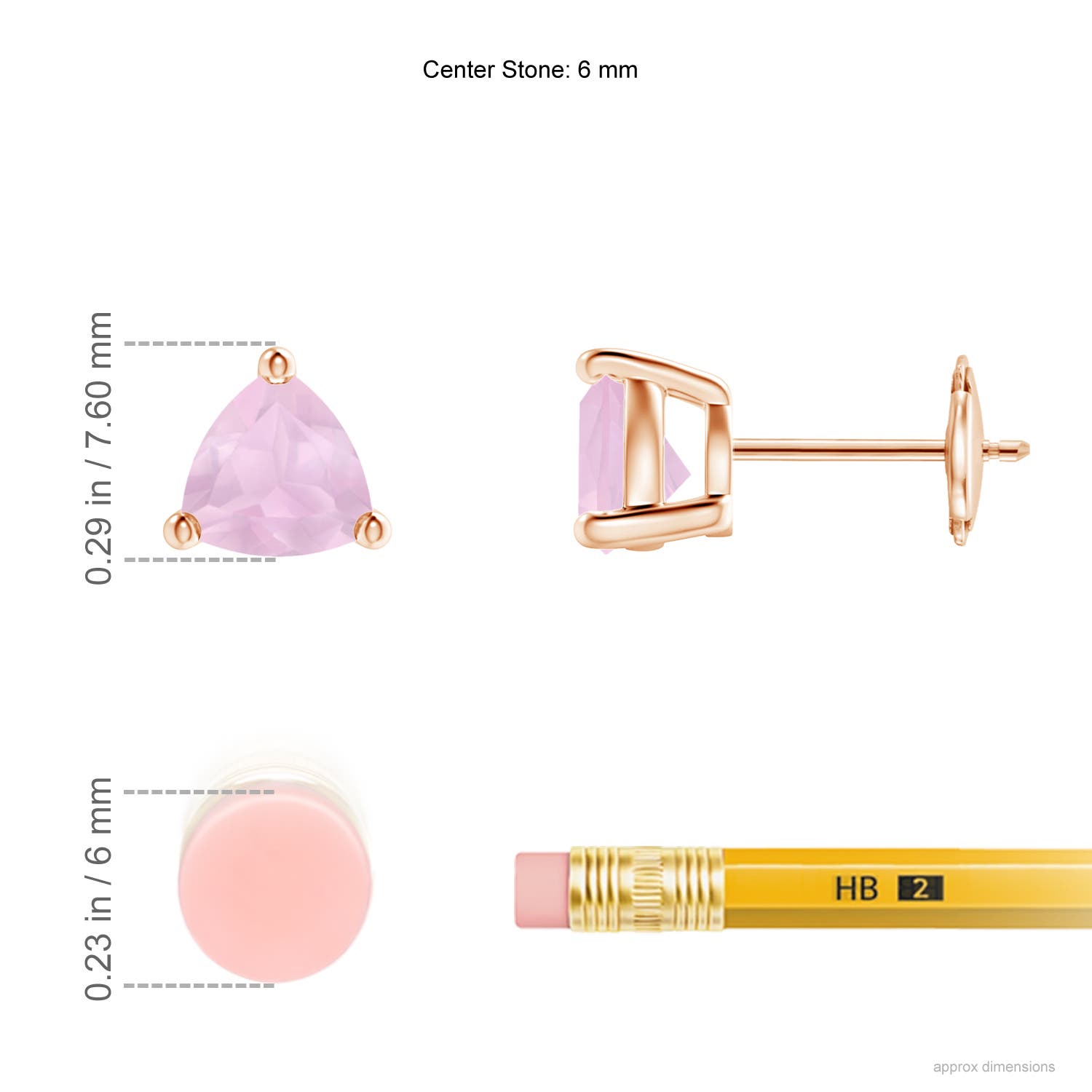 AAA - Rose Quartz / 1.2 CT / 14 KT Rose Gold