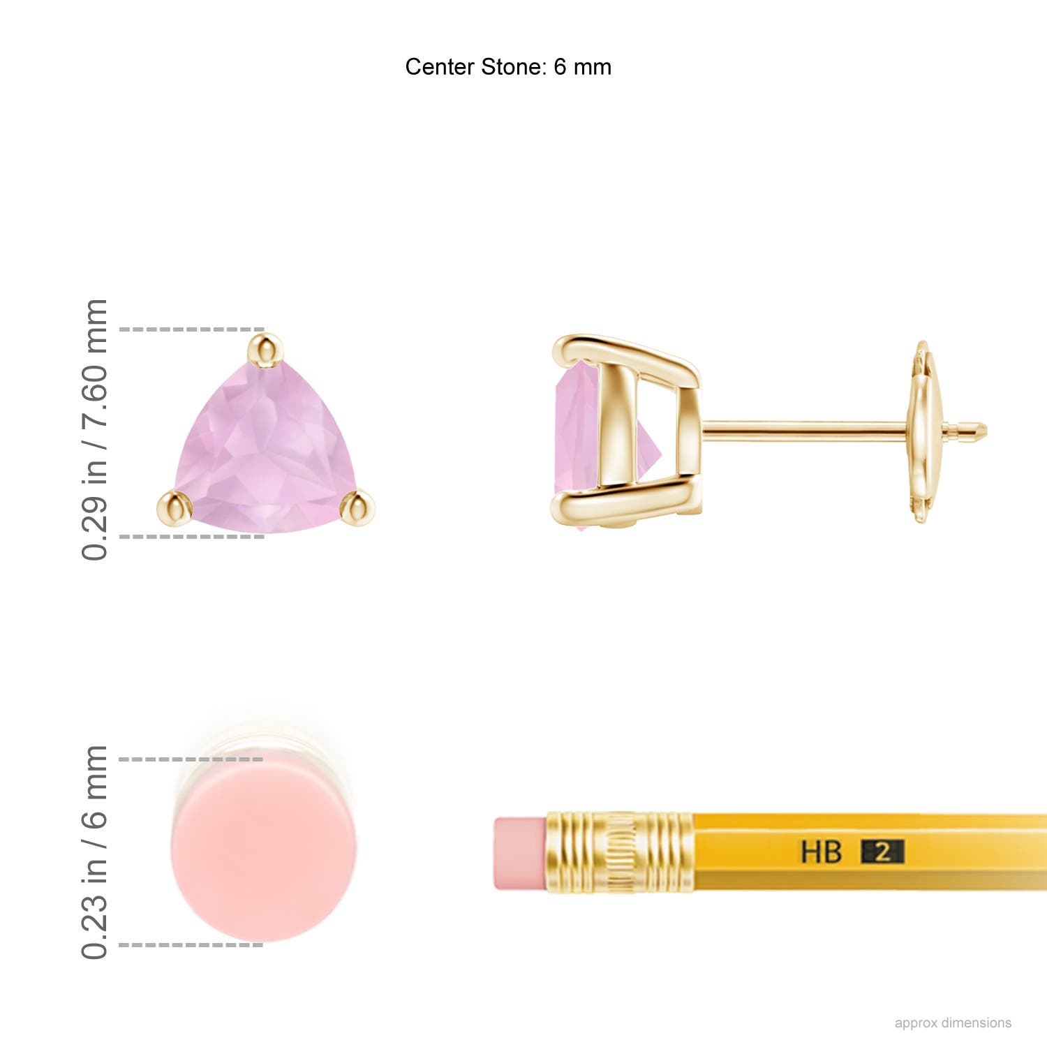 AAAA - Rose Quartz / 1.2 CT / 14 KT Yellow Gold