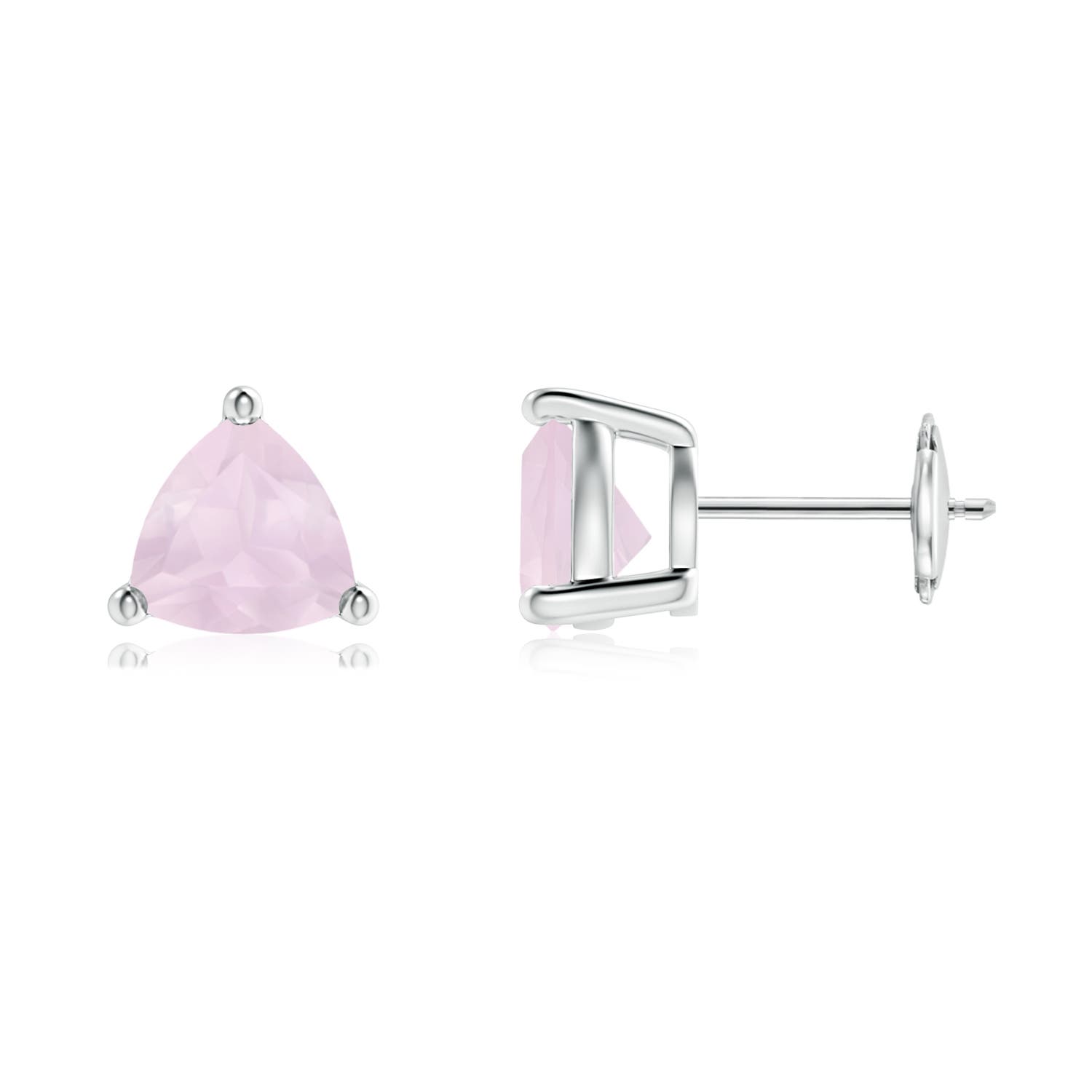 A - Rose Quartz / 1.8 CT / 14 KT White Gold