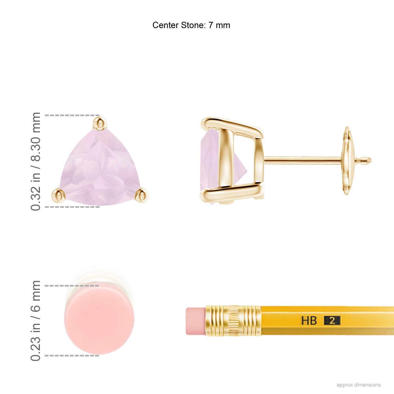 A - Rose Quartz / 1.8 CT / 14 KT Yellow Gold