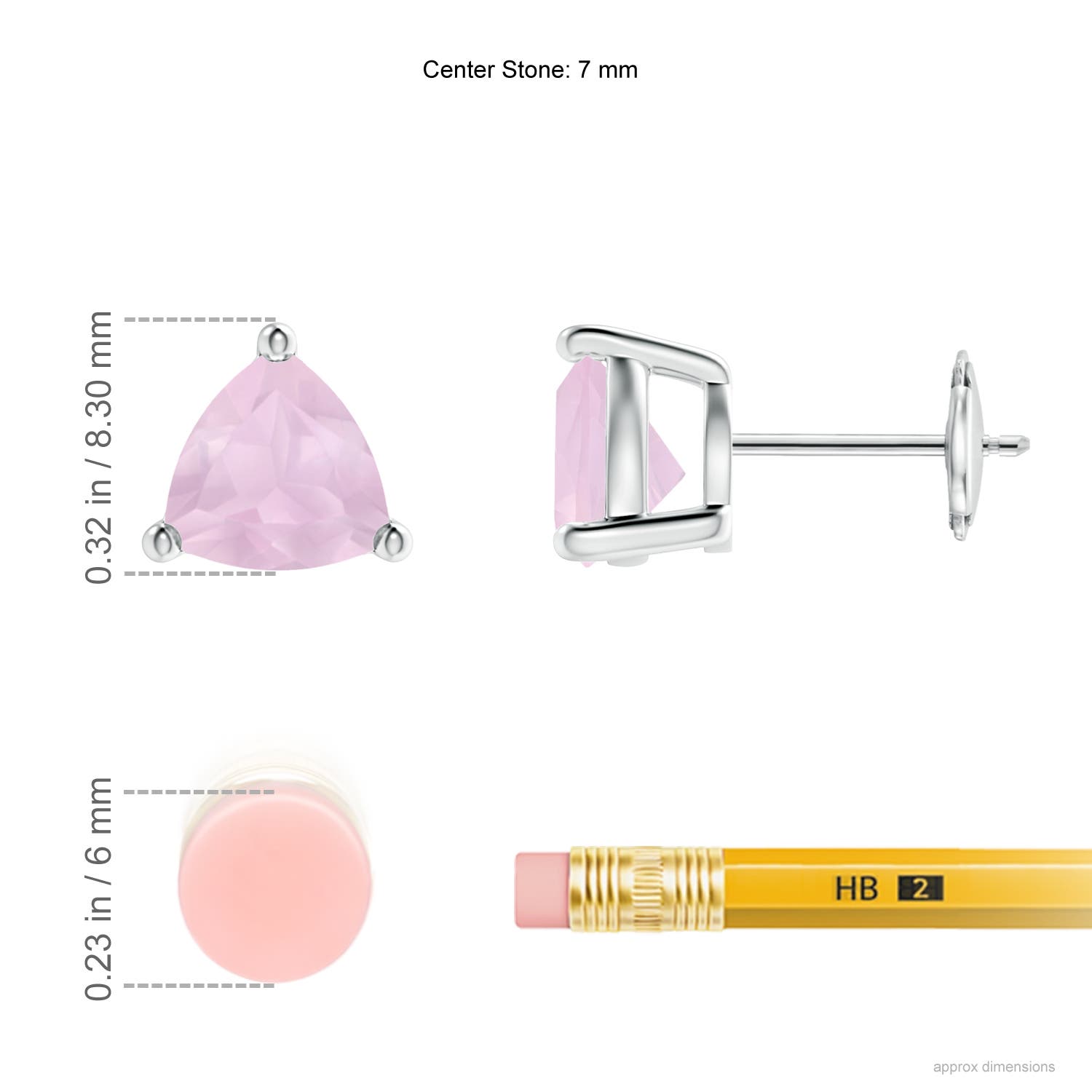 AA - Rose Quartz / 1.8 CT / 14 KT White Gold