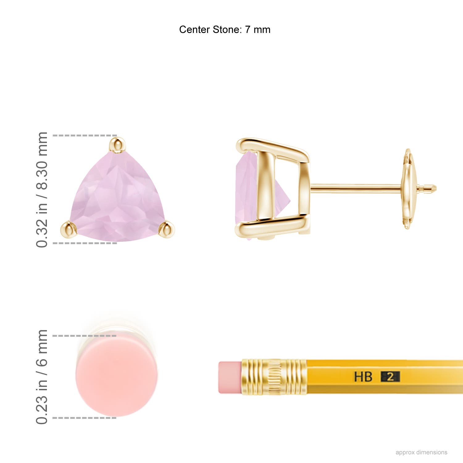 AA - Rose Quartz / 1.8 CT / 14 KT Yellow Gold