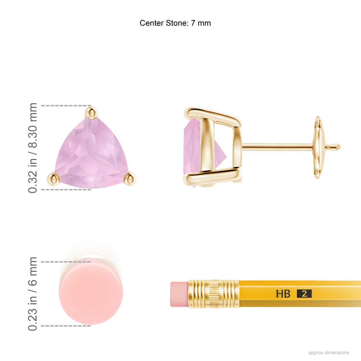 AAAA - Rose Quartz / 1.8 CT / 14 KT Yellow Gold