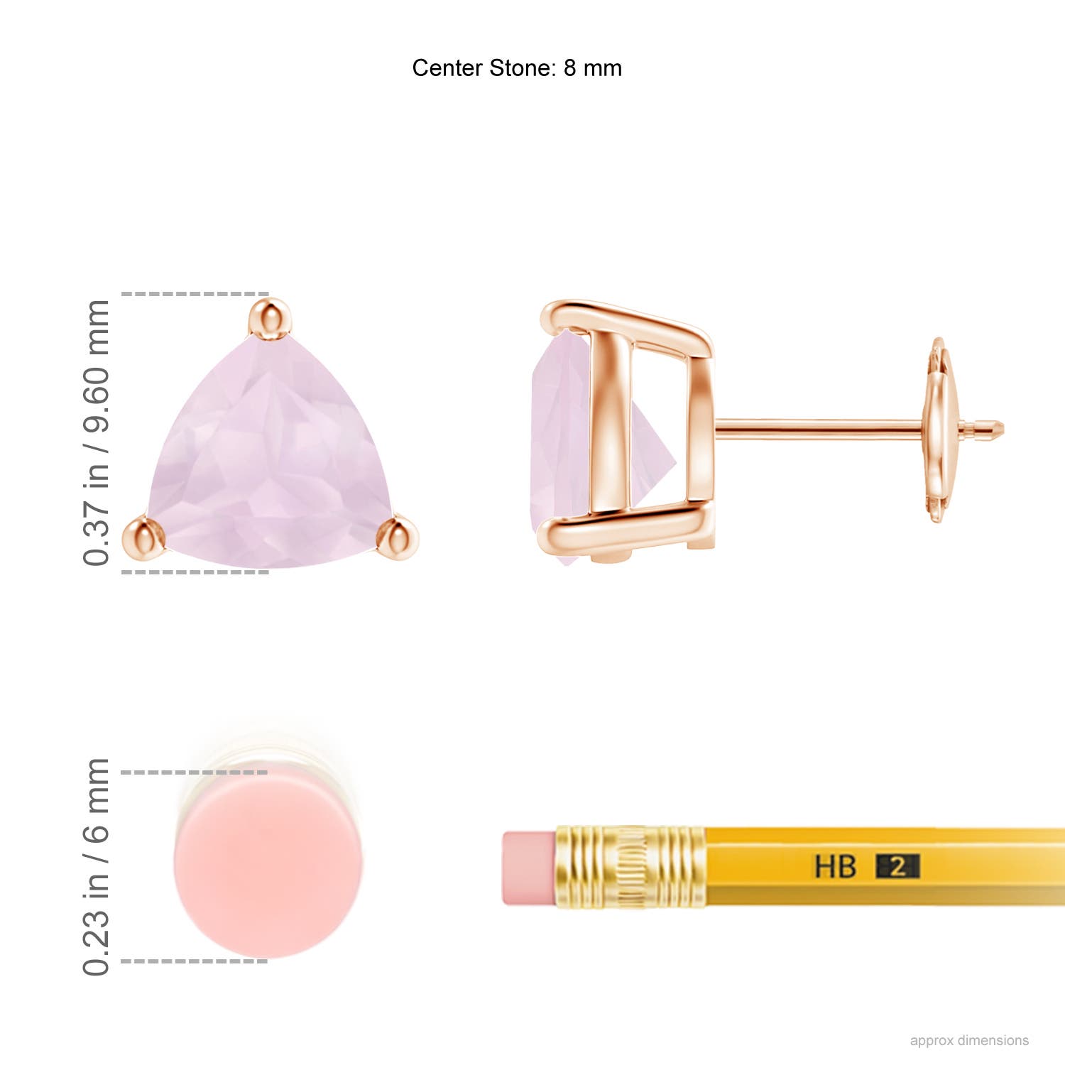 A - Rose Quartz / 3.3 CT / 14 KT Rose Gold