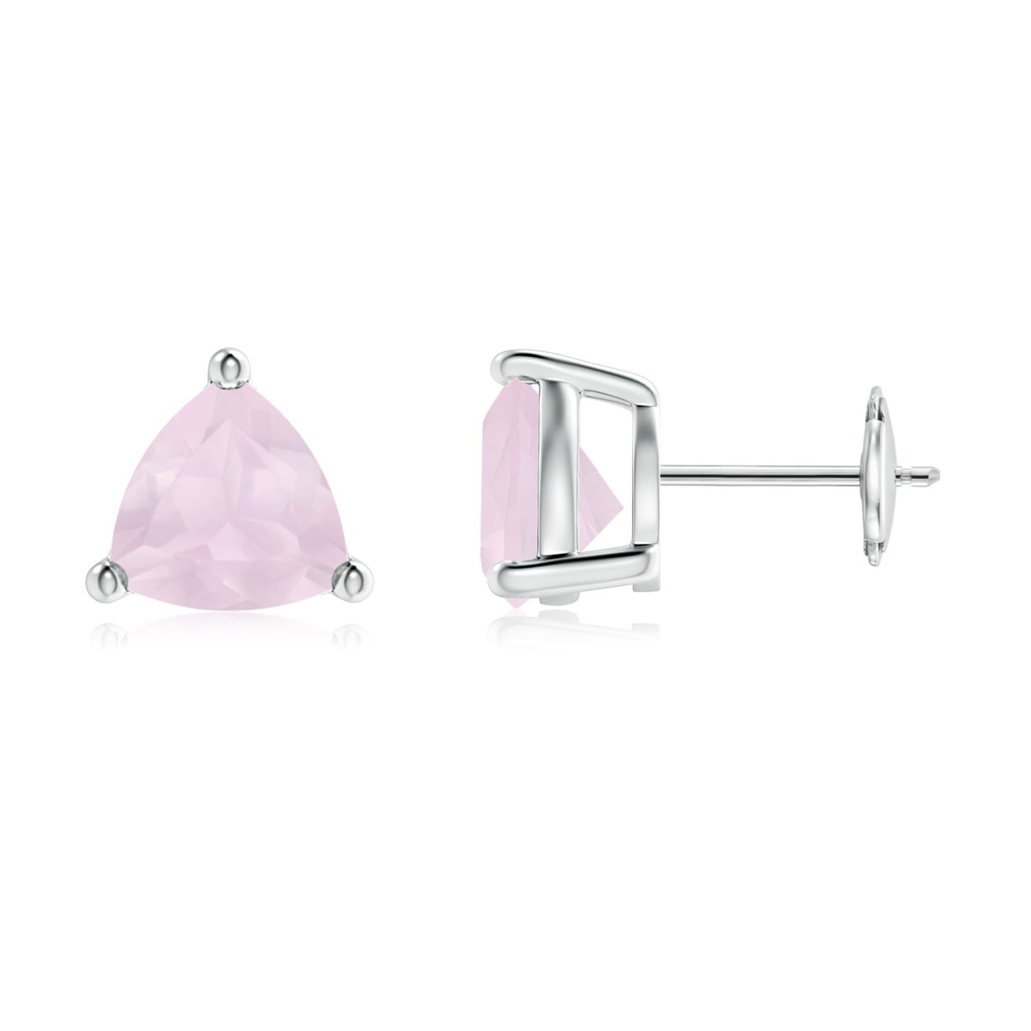 A - Rose Quartz / 3.3 CT / 14 KT White Gold