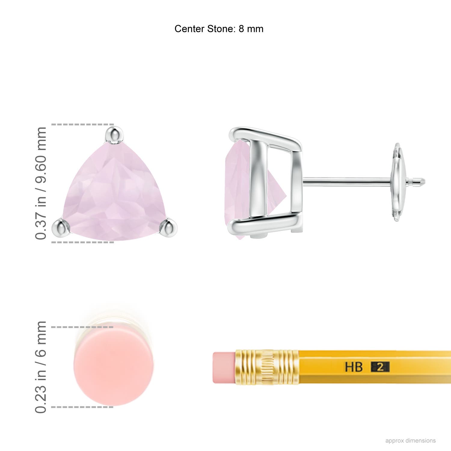 A - Rose Quartz / 3.3 CT / 14 KT White Gold