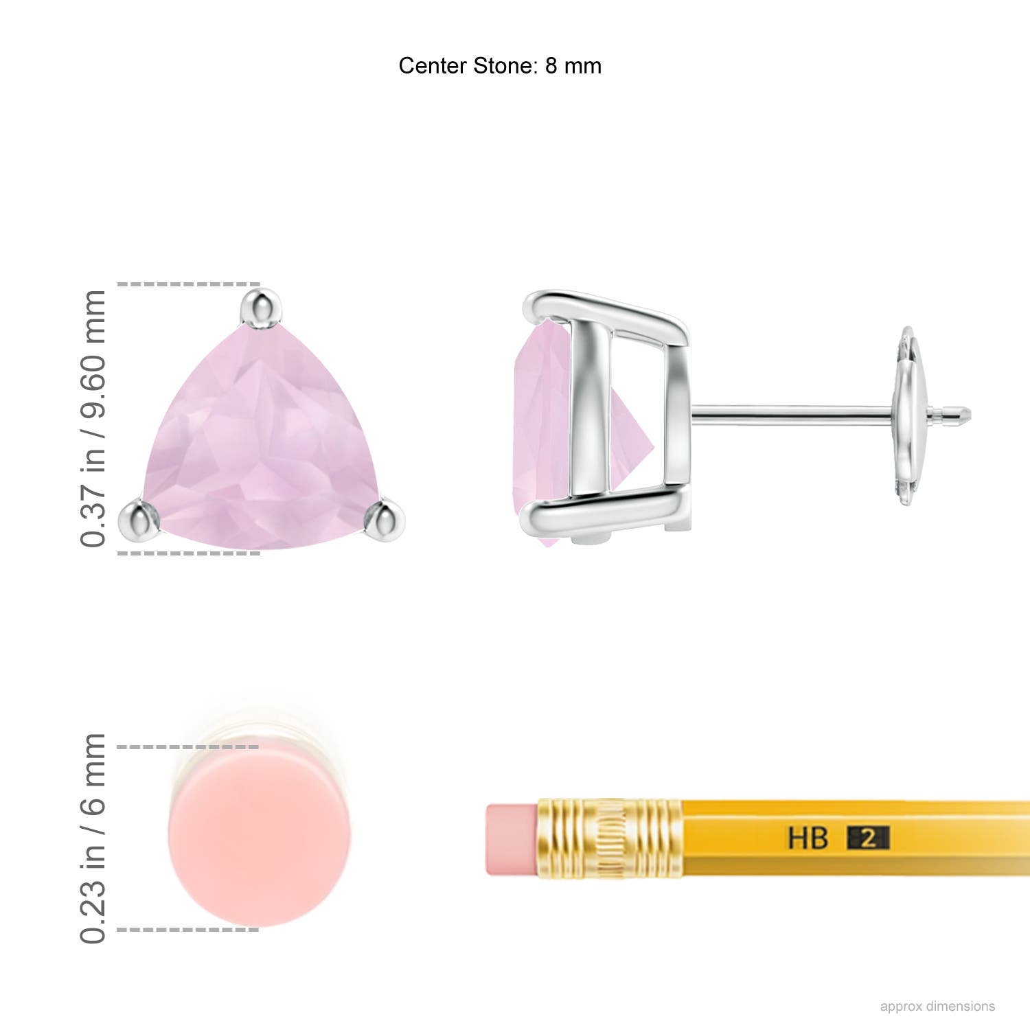 AA - Rose Quartz / 3.3 CT / 14 KT White Gold