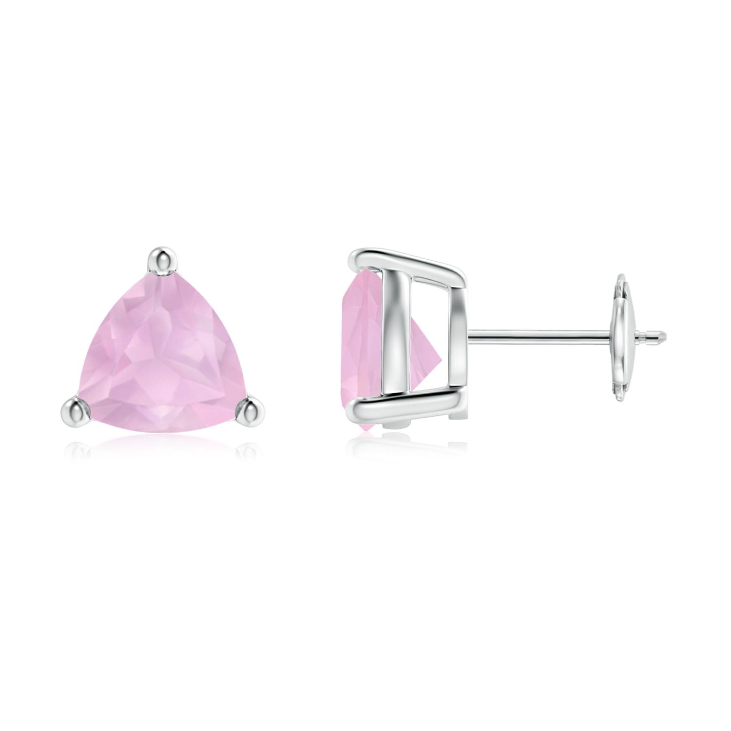 AAAA - Rose Quartz / 3.3 CT / 14 KT White Gold