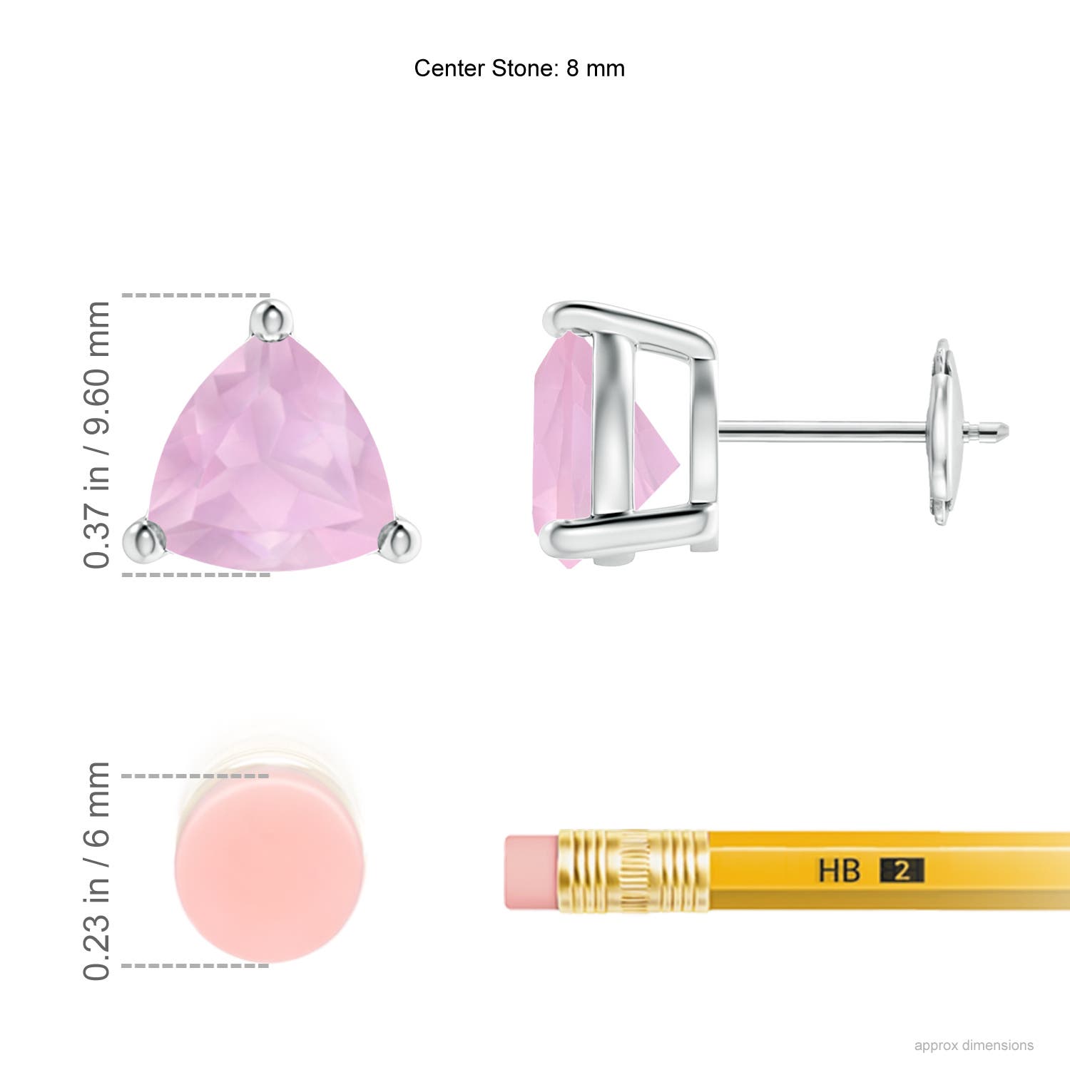 AAAA - Rose Quartz / 3.3 CT / 14 KT White Gold