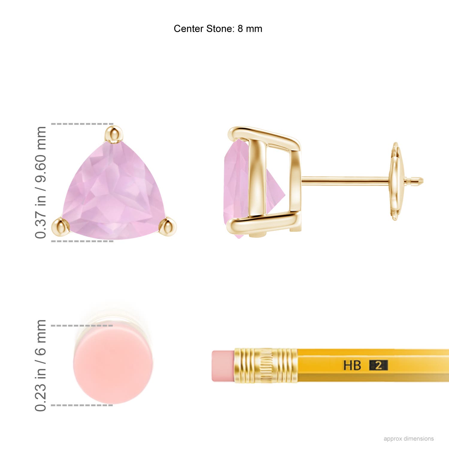 AAAA - Rose Quartz / 3.3 CT / 14 KT Yellow Gold