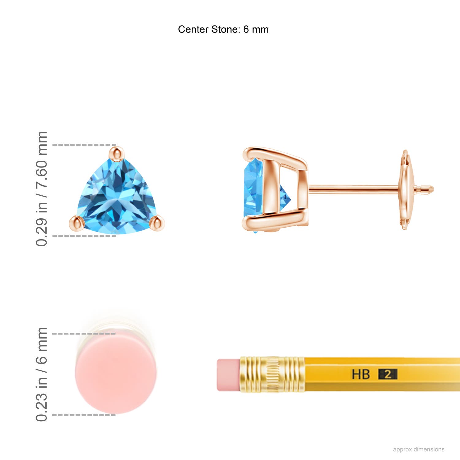 AAA - Swiss Blue Topaz / 1.8 CT / 14 KT Rose Gold