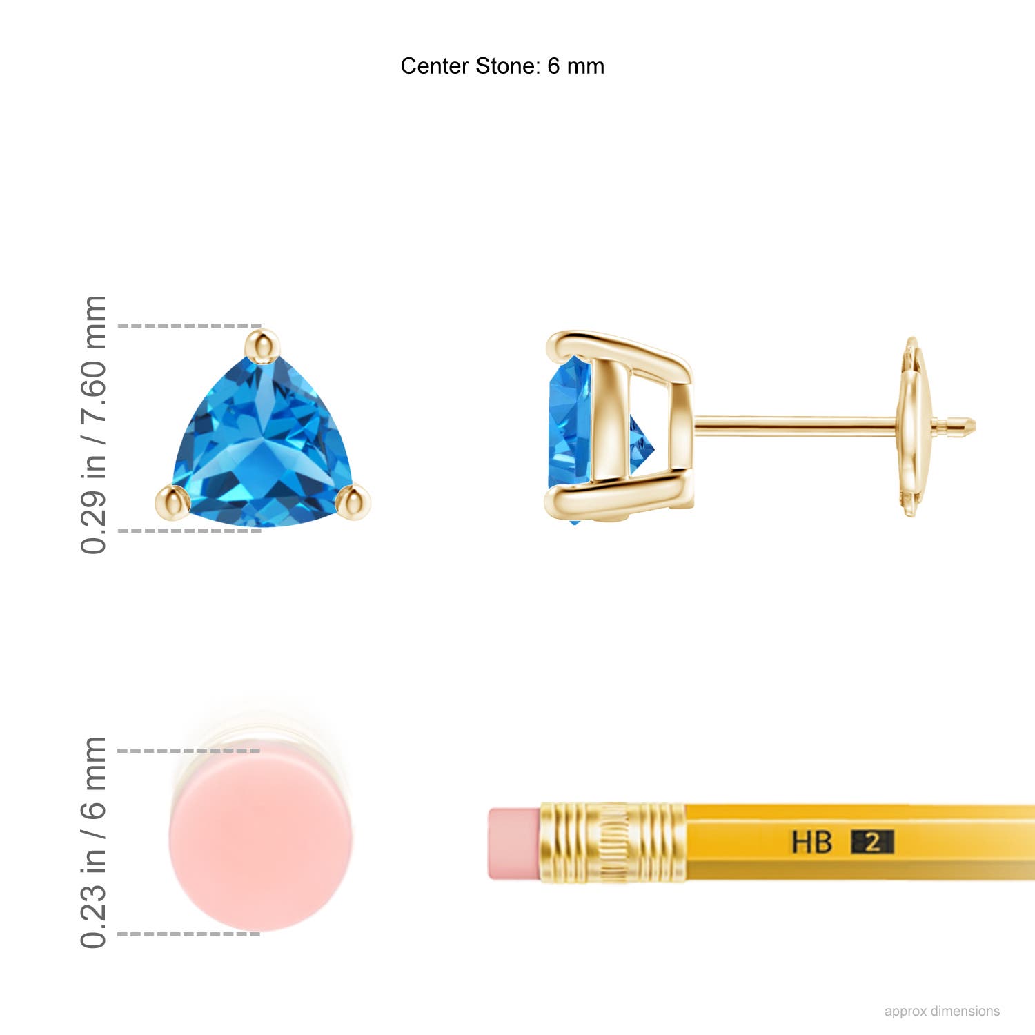 AAAA - Swiss Blue Topaz / 1.8 CT / 14 KT Yellow Gold