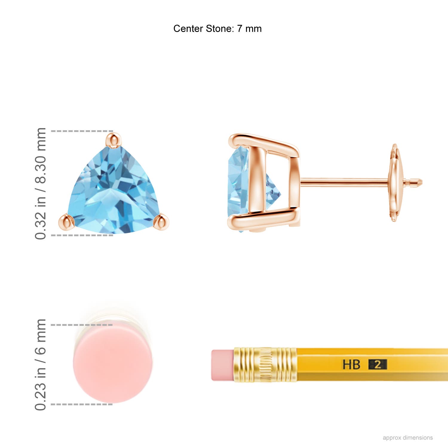 A - Swiss Blue Topaz / 2.6 CT / 14 KT Rose Gold