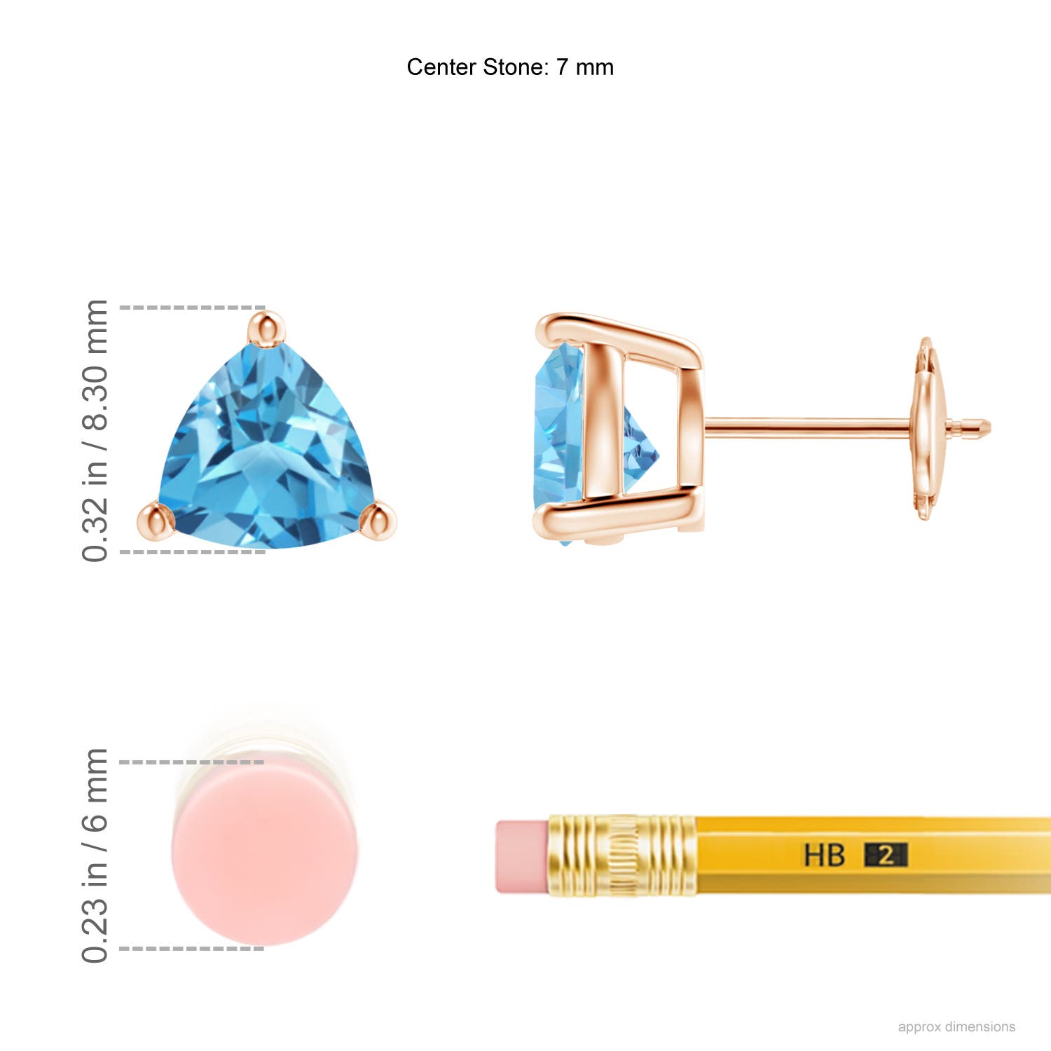 AA - Swiss Blue Topaz / 2.6 CT / 14 KT Rose Gold