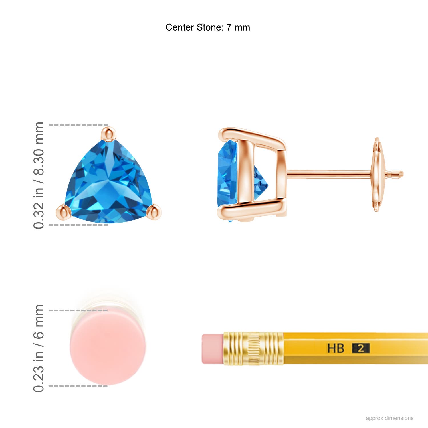 AAAA - Swiss Blue Topaz / 2.6 CT / 14 KT Rose Gold