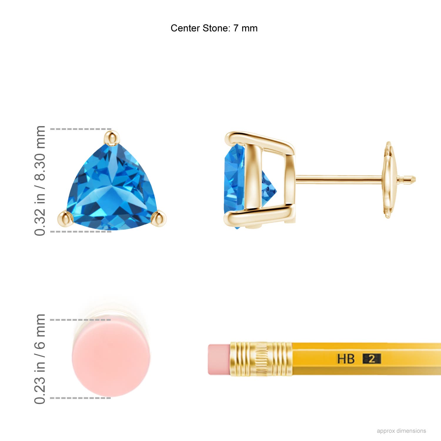 AAAA - Swiss Blue Topaz / 2.6 CT / 14 KT Yellow Gold