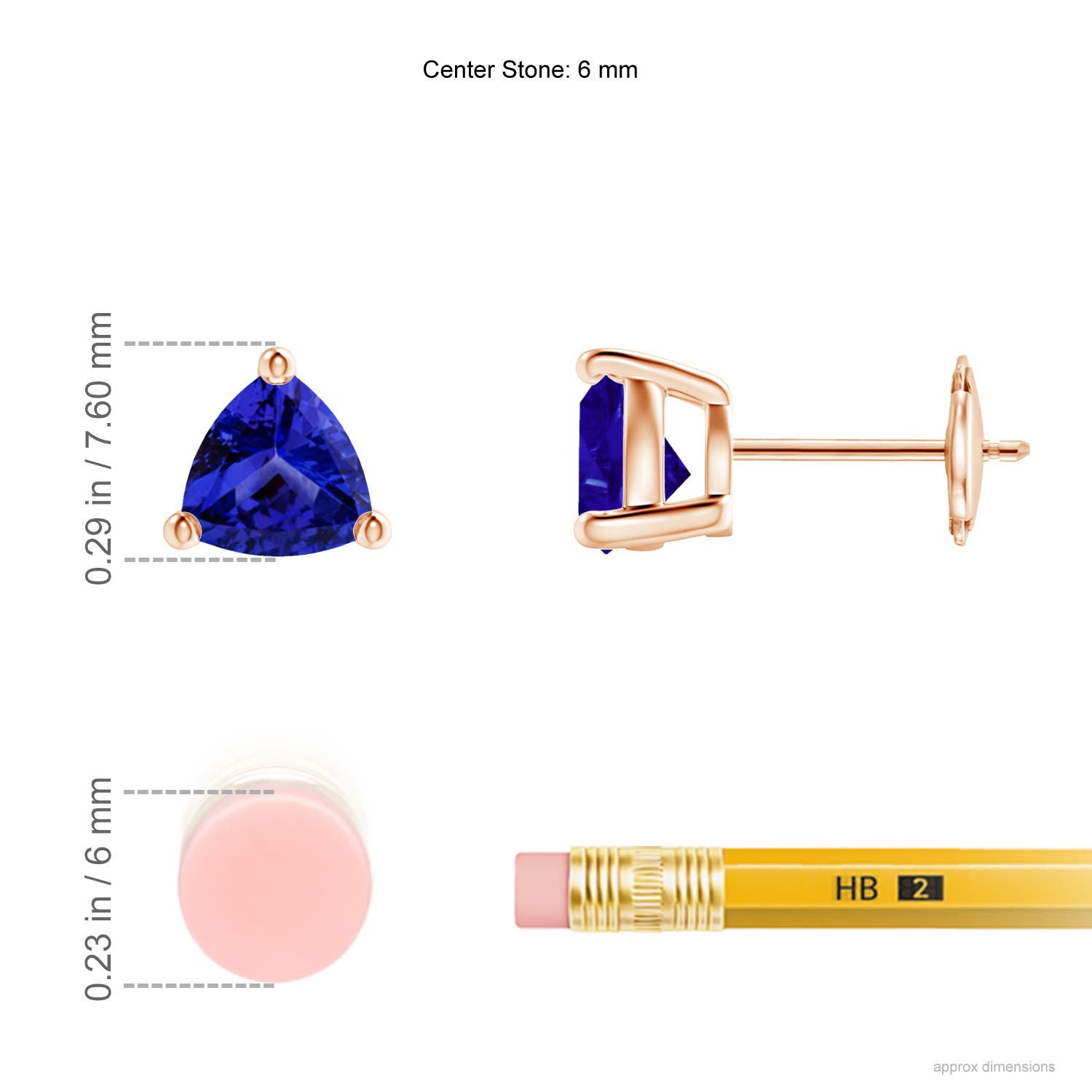 AAAA - Tanzanite / 1.5 CT / 14 KT Rose Gold