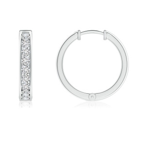 1.9mm HSI2 Channel-Set Diamond Hinged Hoop Earrings in White Gold