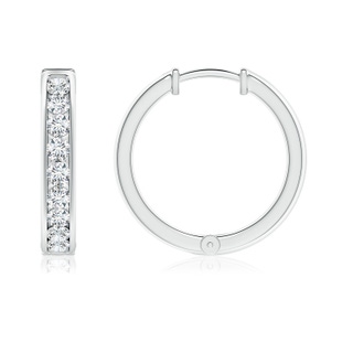 2.2mm GVS2 Channel-Set Diamond Hinged Hoop Earrings in P950 Platinum