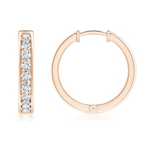 2.2mm GVS2 Channel-Set Diamond Hinged Hoop Earrings in Rose Gold