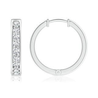 2.4mm GVS2 Channel-Set Diamond Hinged Hoop Earrings in P950 Platinum