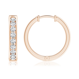 2.4mm GVS2 Channel-Set Diamond Hinged Hoop Earrings in Rose Gold