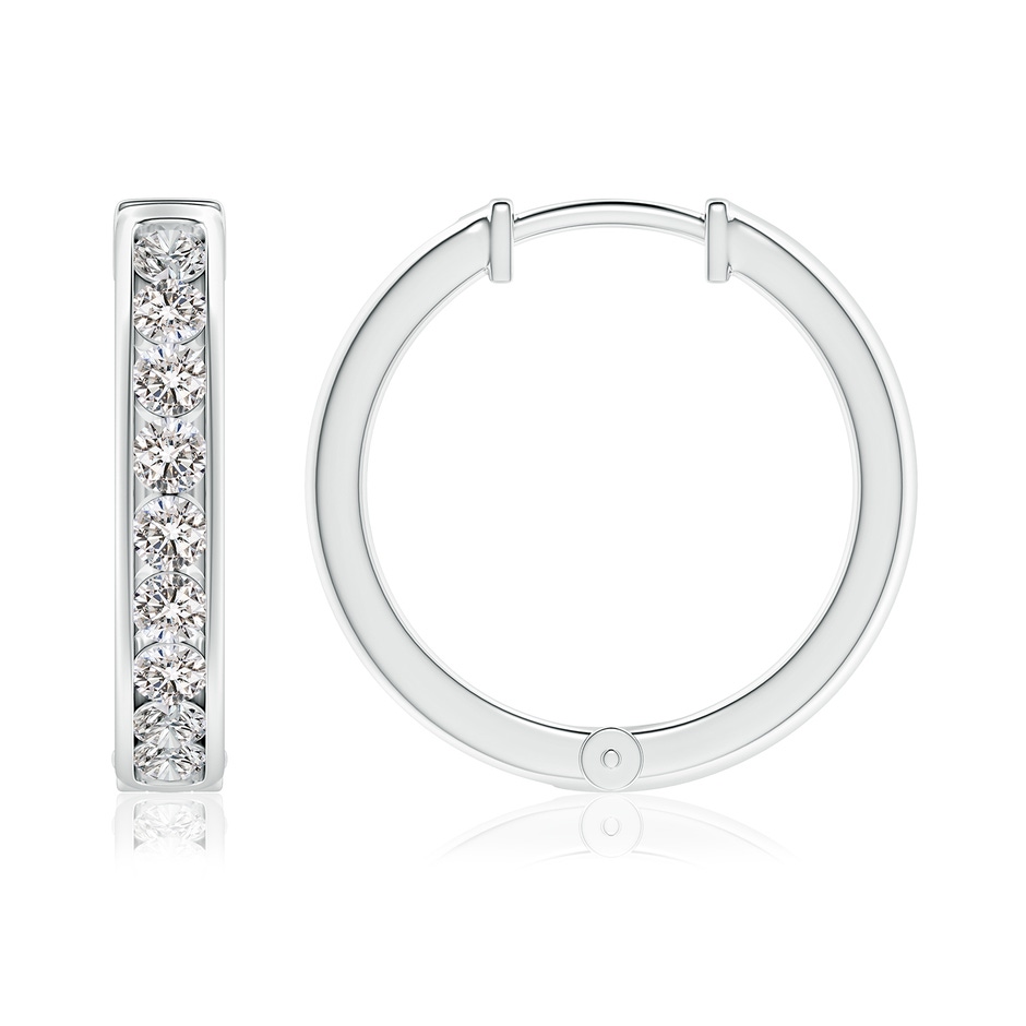 2.4mm IJI1I2 Channel-Set Diamond Hinged Hoop Earrings in White Gold 