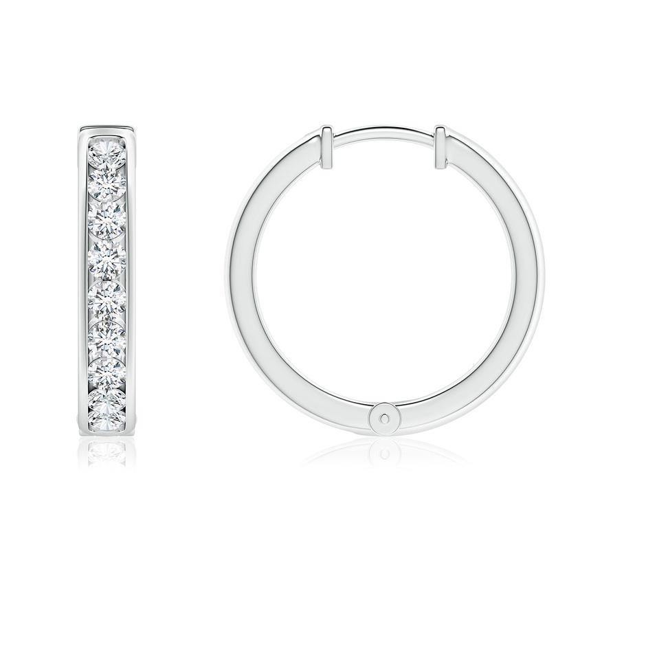 2mm GVS2 Channel-Set Diamond Hinged Hoop Earrings in White Gold 