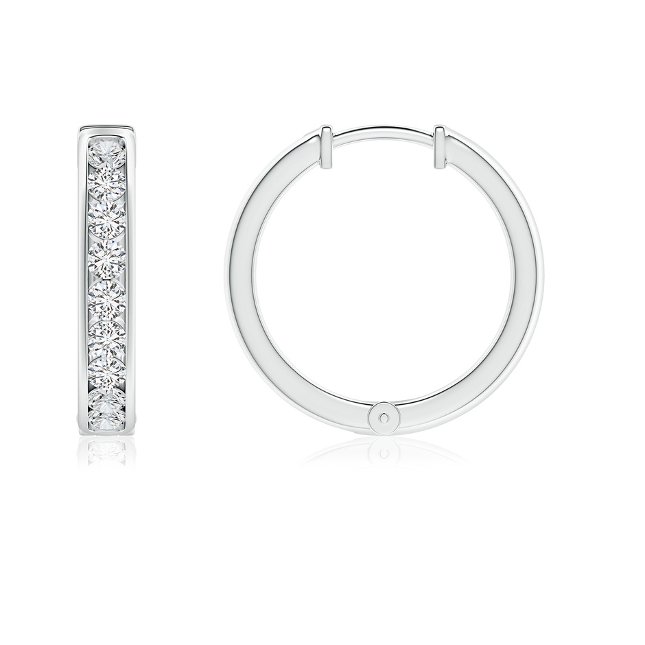 2mm HSI2 Channel-Set Diamond Hinged Hoop Earrings in White Gold 