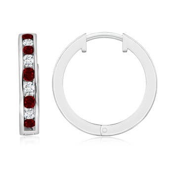 AAAA - Ruby / 0.78 CT / 14 KT White Gold