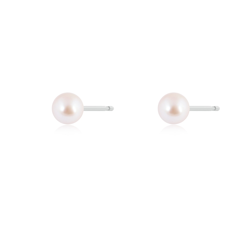 5mm AAA Classic Japanese Akoya Pearl Solitaire Studs in White Gold side-1