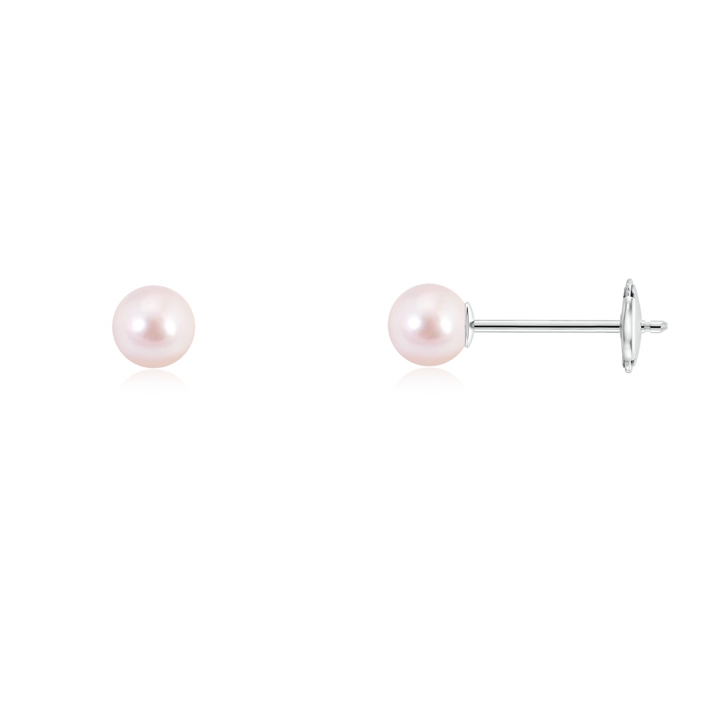 5mm AAAA Classic Japanese Akoya Pearl Solitaire Studs in White Gold