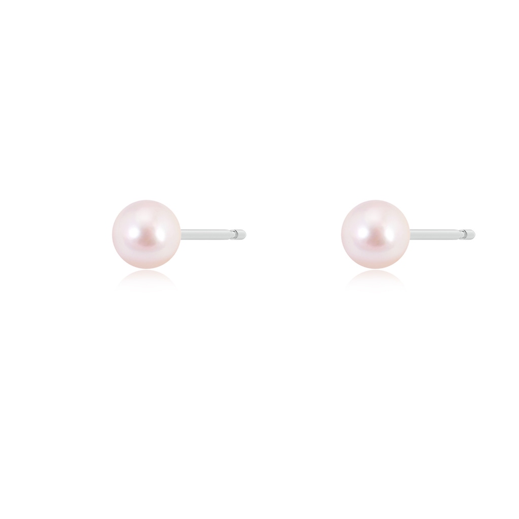 5mm AAAA Classic Japanese Akoya Pearl Solitaire Studs in White Gold - side_1