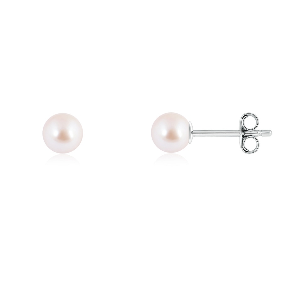 6mm AAA Classic Japanese Akoya Pearl Solitaire Studs in S999 Silver 