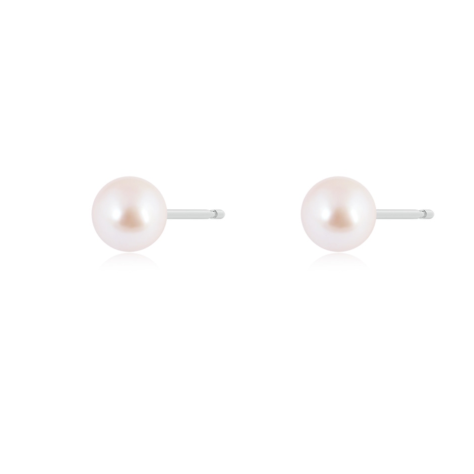 6mm AAA Classic Japanese Akoya Pearl Solitaire Studs in S999 Silver side-1