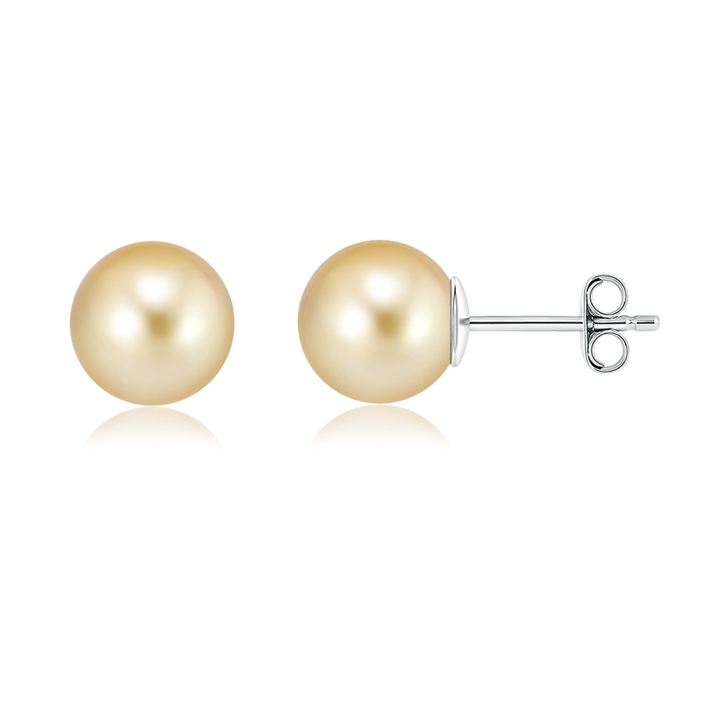10mm AAAA Classic Golden South Sea Pearl Solitaire Studs in S999 Silver